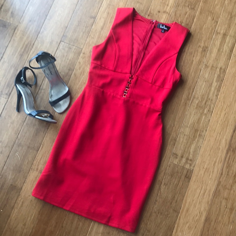 🆕 Lulus Red Sleeveless Bodycon Dress - Picture 8 of 8
